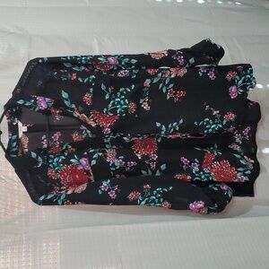 Button down Blouse with lace shoulders